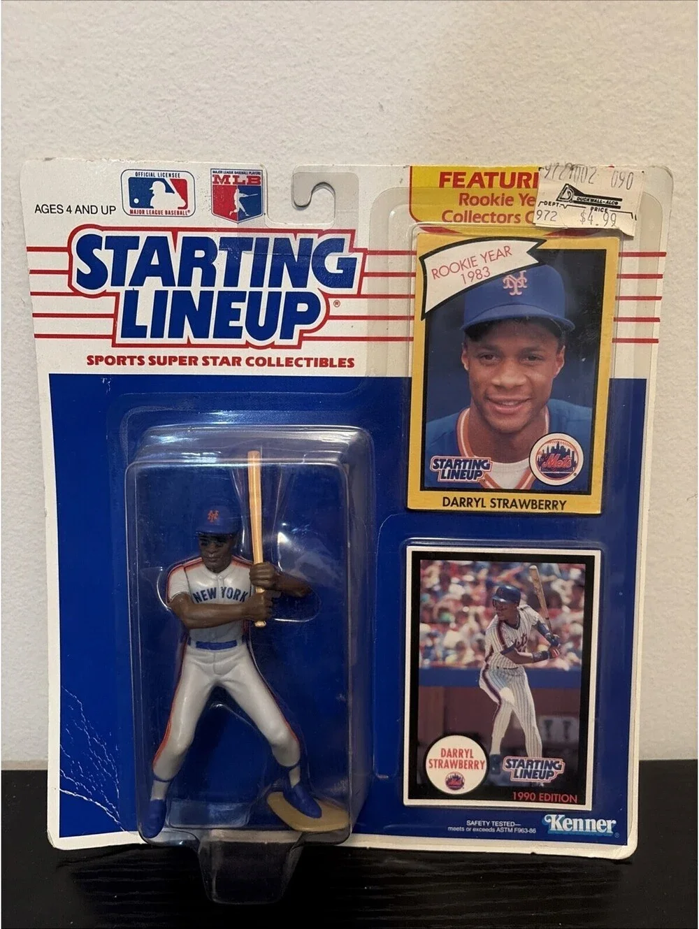 1990 Darryl Strawberry New York Mets batting Starting Lineup 